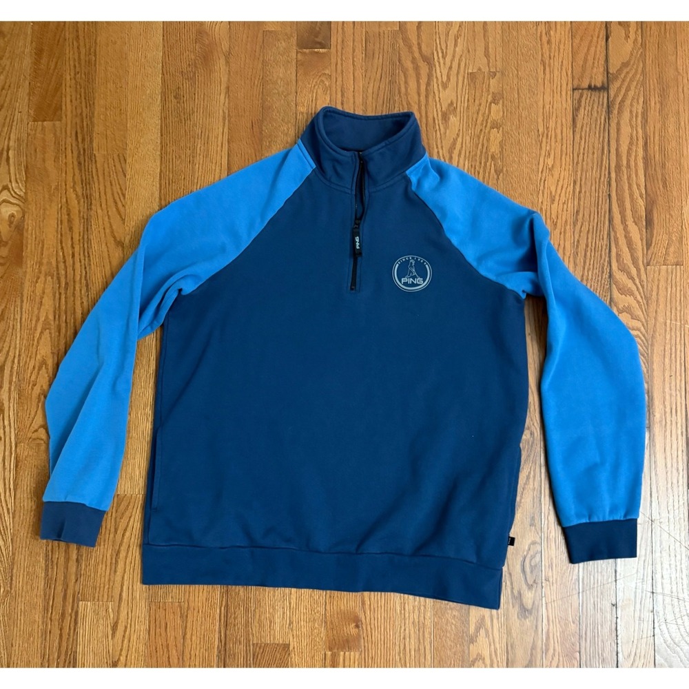 PING Golf 1/4 Zip Pullover Sweatshirt Blue Two-Tone Men's Size‎ XXL Performance